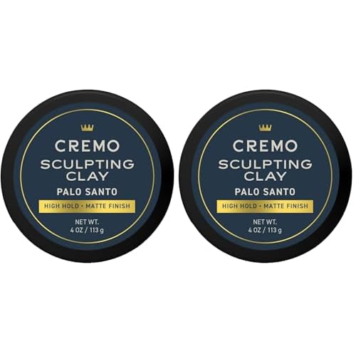 Cremo Premium Barber Grade Hair Styling Palo Santo (Reserve Collection) Sculpting Clay,High Hold,Matte Finsh,4 Oz,(Pack of 2)