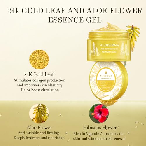 Aloderma Aloe Vera Gel Set 2 Pack - Aloe Flower Essence Gel, 114g Aloe Gel
