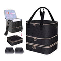 Nail Polish Organizer Case,3 Layer Nail Polish Organizer Bag Holds 84 Bottles (15ml/0.5 fl.oz) Nail Supplies Organizer,Nail Bag PU Leather Nail Carrying Nail Kit Supplies Organizer Case (Black)
