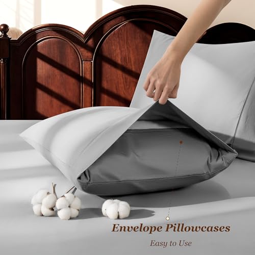 Gray 100% Egyptian Cotton Bed Sheet Set 16 Deep Pocket 1000TC King - 4 Pieces