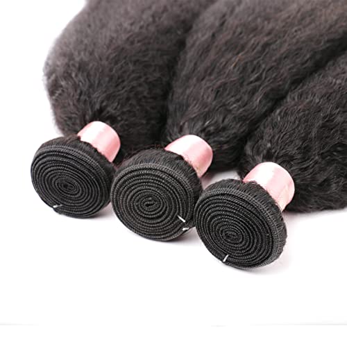 Kinky Straight Hair Bundles 20 Inch Human Hair Yaki Straight Weft - Single Bundle