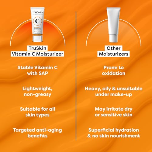 TruSkin Vitamin C Face Cream ? Brightening & Hydrating Daily Moisturizer with Vitamin E, B5, Jojoba Oil & Green Tea ? Smooth, Radiant-Looking Skin, 4 Fl Oz (Pack of 2)