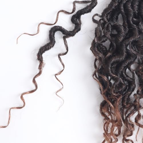 Goddess Locs Crochet Hair 8 Inch - T30, 9 Packs, Curly Ends, Lightweight & Natural
