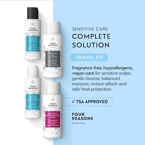No Nothing 4-in-One Travel Hair Care Set - Fragrance-Free, 2.7 Fl Oz Pack of 4