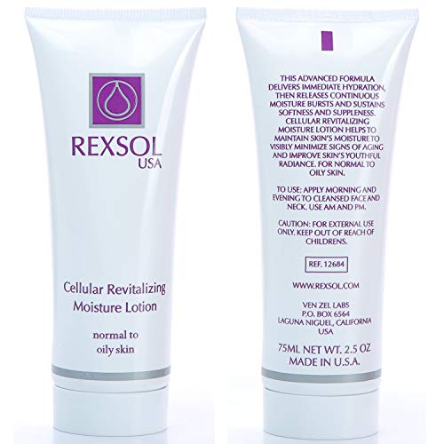 REXSOL Cellular Revitalizing Moisture Lotion Normal to Oily Skin | With Aloe Vera Gel, Chamomile Extract & Calendula Officinalis Extract | Helps to maintain signs of aging. (75 ml / 2.5 fl oz)