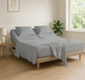 Split King Sheet Set 4 Piece Light Grey 100% Egyptian Cotton for Adjustable Beds