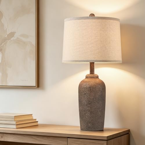 Modern Rustic Farmhouse Brown Table Lamp - Mordern Brown Variation