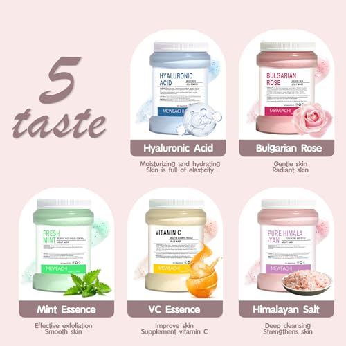 Jelly Mask For Facials Professional,Spa facial mask Rubber Mask, Moisturizing&Hydrating for Wrinkles&Acne,23 Fl Oz Jar Face Mask SkinCare,Natural Gel Face Masks Facial Mask (Rose)