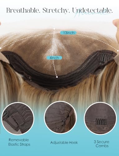 20 Inch Synthetic Straight Lace Front Wig with Layers - Ash Brown, 13x4
