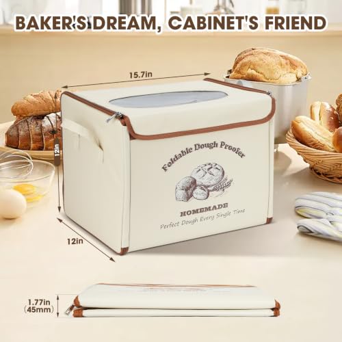Off-White Foldable Bread Proofing Box with PID Temperature Control & 24H Timer