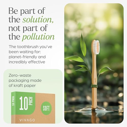 VIVAGO Bamboo Toothbrushes 30 Pack Soft Bristles Eco-Friendly for Adults - Variation of THIS listing