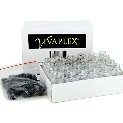 Vivaplex, 24, Clear, 15 ml Glass Bottles, with Lids (Pack of 2)
