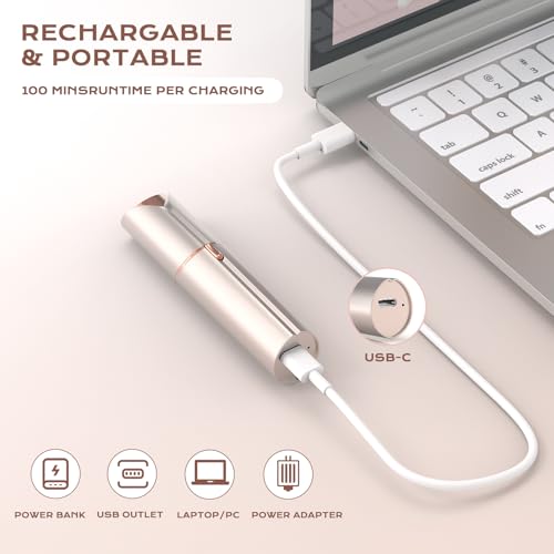 Facial Hair Removal for Women Men, Electric Shaver for Women,Eyebrow & Facial Trimmer,Double Rotating Blades Hair Remover for Upper Lip Chin Peach Fuzz Brow Hair Removal