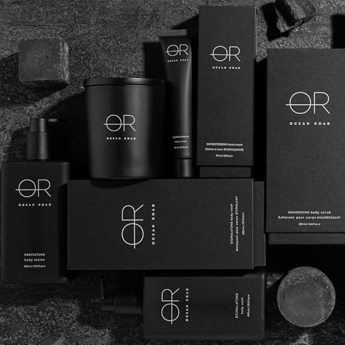 Ocean Road Black Body Scrub 6.7 fl oz - Nourishing Scrub with Ground Coconut Shell & Australian Rainforest Fruits, Ethically Sourced, Vegan, Australian Made Luxury Skincare for Smooth, Radiant Skin