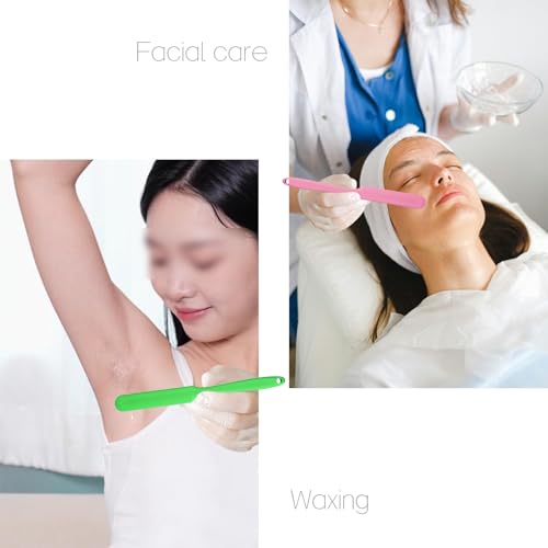 4-PCS Non-Stick Reusable Wax Silicone Spatula, Silicone Waxing Applicators for Hair Removal, for Home Salon Body Use (Pink&Purple&Yellow&Green, size 4)