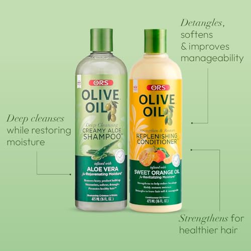 ORS Olive Oil Aloe Shampoo & Replenishing Conditioner Set - Hydrating Hair Care
