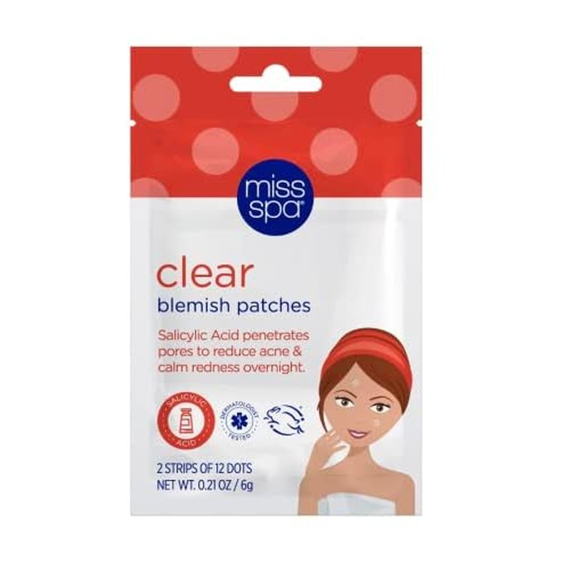Miss Spa Clear Blemish Patches, Acne Dots, Pimple Patches For Face, Reduce Acne & Calm Redness, Invisible Spot Treatment, Dermatologist Tested,16 pack