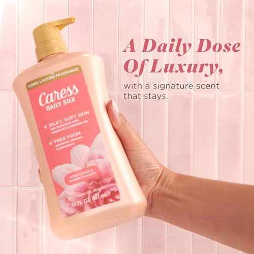 Caress Daily Silk Body Wash Pack of 4 30 fl oz - White Peach & Orange Blossom