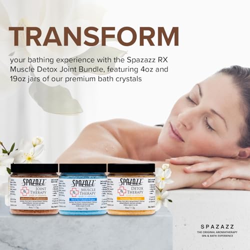 Spazazz RX Therapy Muscle Detox Bath Salt Crystals 4oz 3 Pack Gift Set