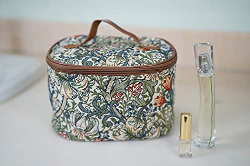 William Morris Tapestry Makeup Organizer Bag with Floral Design – Women’s Toiletry & Cosmetic Case