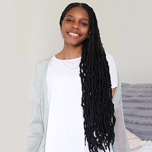 Marley Hair Crochet Braids 26 Inch - Natural Black, 6 Packs, Afro Kinky Curly Synthetic Extensions, Includes Crochet Needle - Variation of 26 Inch (Pack of 6) / 1B