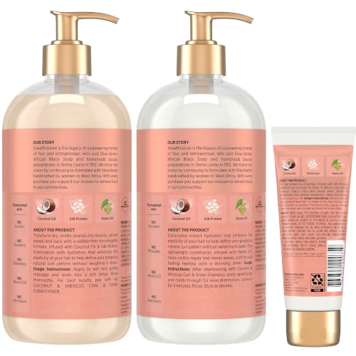 SheaMoisture Curl & Shine Shampoo Conditioner & Curl Enhancing Smoothie - 51.2 Fl Oz