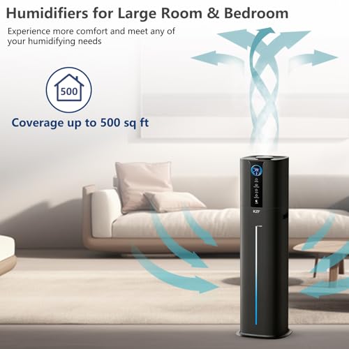 Large Room Smart Humidifier with Remote Control - 9L/2.3Gal Cool Mist, Quiet, App & Touch Control, 3 Mist Modes, Black