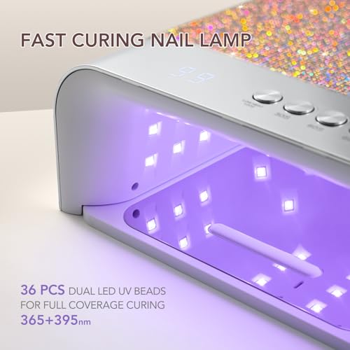 GAOY Professional UV Nail Lamp, Big Cavity Design for Long Nails, 36 LED Fast Curing Light with Infrared Sensor for Salon Gel and Acrylic Polish, Diamond