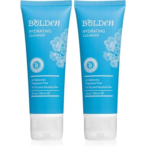 BOLDEN Hydrating Cleanser | Moisturizing Daily Face Wash for Dry, Sensitive Skin | Non-Stripping & Fragrance Free | 3.4 fl oz (Pack of 2)