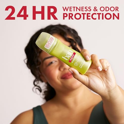 Ban Invisible Roll-On Antiperspirant Deodorant 3.5 oz Pack of 4 - Regular Scent, Clear Formula, 24-Hour Protection