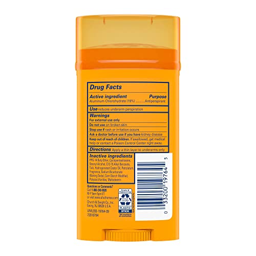 Arm & Hammer Ultra Max Invisible Solid Deodorant, Cool Blast, 2.6 oz (6 Pack)