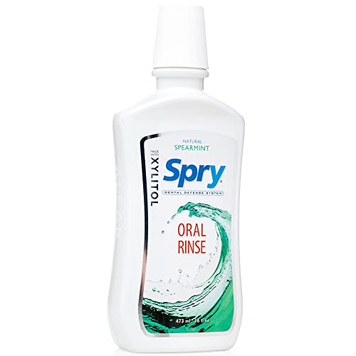 Spry Natural Xylitol Spearmint Mouthwash 16 fl oz Pack of 2 – Breath Freshening Oral Care