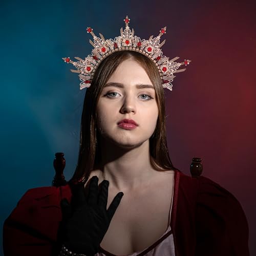 Red Butterfly Halo Crown Headpiece for Cosplay & Festivals - Handmade