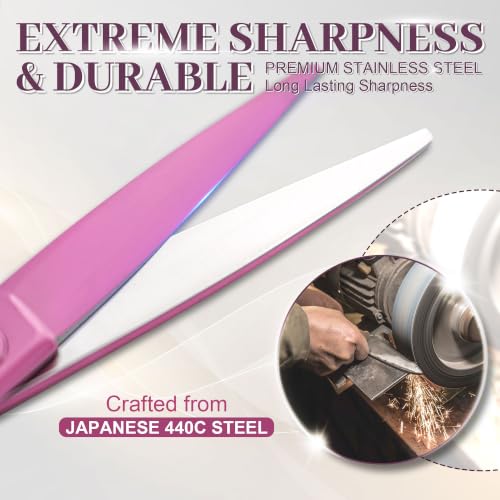 6 Inch Hair Cutting Scissors - 440C Steel Professional Shears with Ergonomic Handle