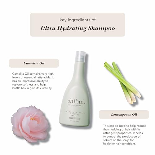SHIBUI Color Care Ultra Hydrating Shampoo 12 Fl Oz - Silicone-Free, Color Safe, Vegan Hair Care for Medium to Coarse Hair