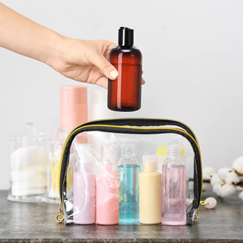 Zubebe 36 Pack 8 oz Brown Plastic Travel Bottles with Black Discs