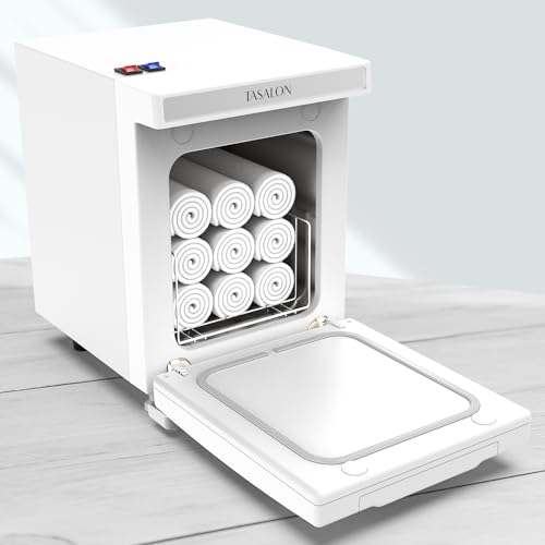 TASALON 5L Hot Towel Warmer Cabinet Medium White Aluminum Interior