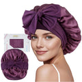 Silk Sleep Bonnet for Women - 100% Mulberry Silk, Long Ties, Dark Mauve - One Size