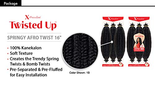 Black Outre Synthetic Braid 16-Inch Afro Twist Hair 3-Pack - Twisted Up Style