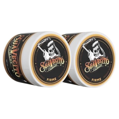 Suavecito Pomade Firme (Strong) Hold - Strong Hold Hair Pomade For Men - Medium Shine Water Based Flake Free Hair Gel - Easy To Wash Out - All Day Hold For All Hair Styles