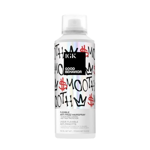 IGK Good Behavior Flexible Hairspray with Frizz Control & Shine, Medium Hold
