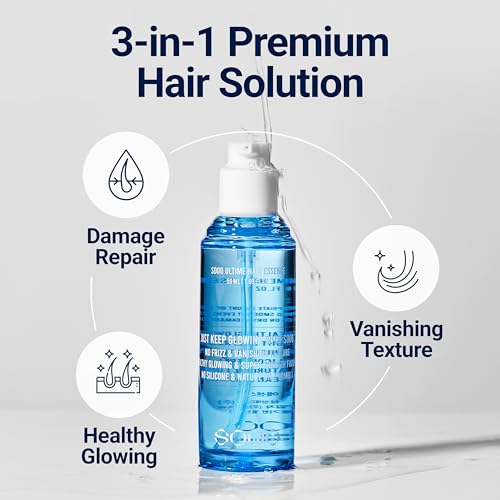 Lightweight Botanical Hair Serum - Silicone-Free K-Beauty Hair Oil for Shine & Softness