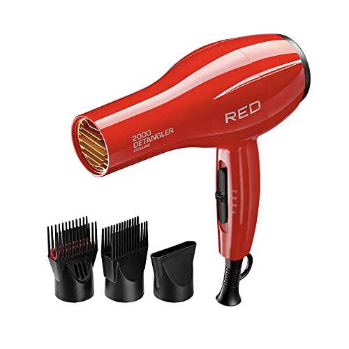 Detangler Hair Dryer with 3 Attachments - Lightweight Ionic Salon Tool