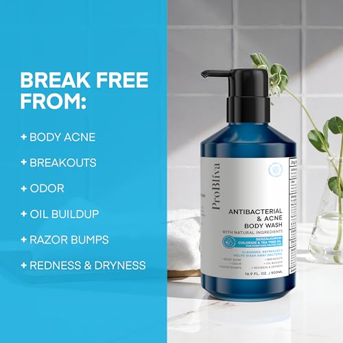 Antibacterial Body Wash 2-Pack for Body Acne & Odor - Men & Women