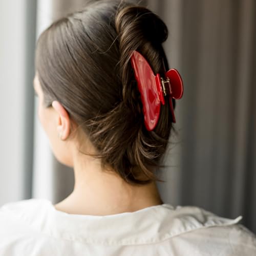 RPZL Cherry Red Acetate Hair Claw Clip - Big Hair Clip for All Hair Types