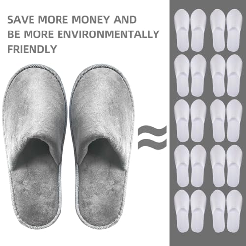 Disposable Spa Slippers 2-6 Pairs Large Grey for Premium Guests