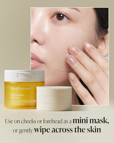 Korean Collagen Toner Pads with Niacinamide & Peptides - Hydrating Skin Reset, 80 Pads