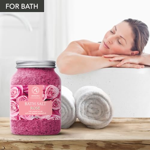 Rose Bath Salts 46 Oz with Natural Rosewood & Rose Extract – Spa Skin Care, Variation of 45.85 Ounce