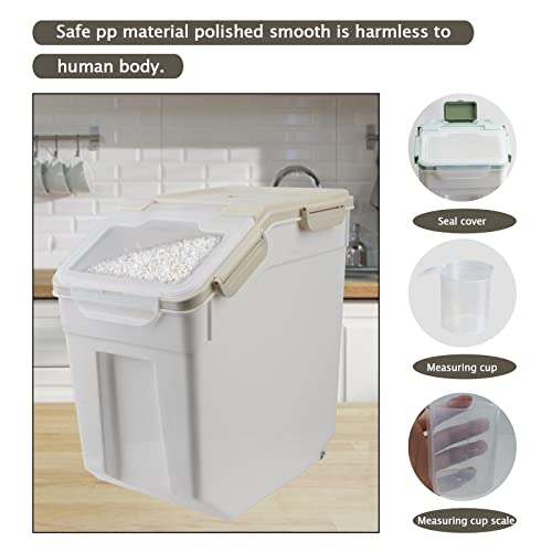 Gray 4Pack Large Airtight Food Storage Containers with Wheels & Seal Locking Lids