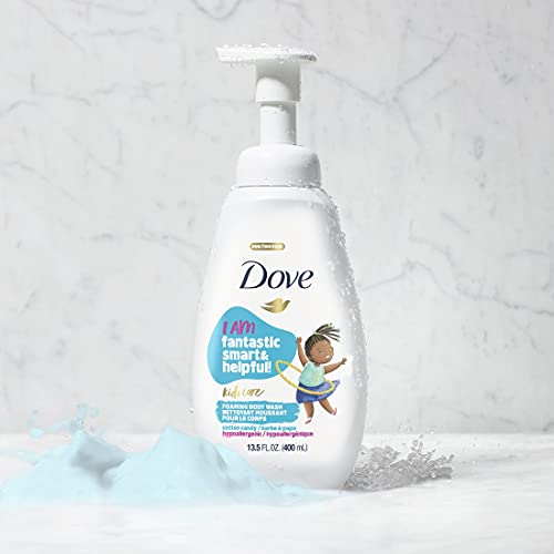 Dove Kids Foaming Body Wash Cotton Candy Pack of 4 - Gentle, Tear-Free Skin Care
